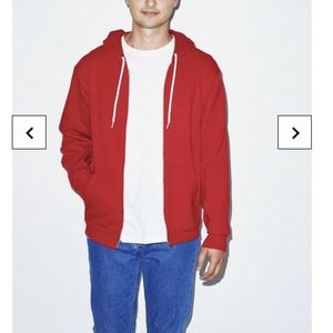 NWOT American Apparel full-zip hoodie Red L